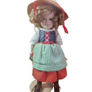 Porcelain Collector Doll - Shirley Temple Heidi Doll - Vintage - 14" Porcelain